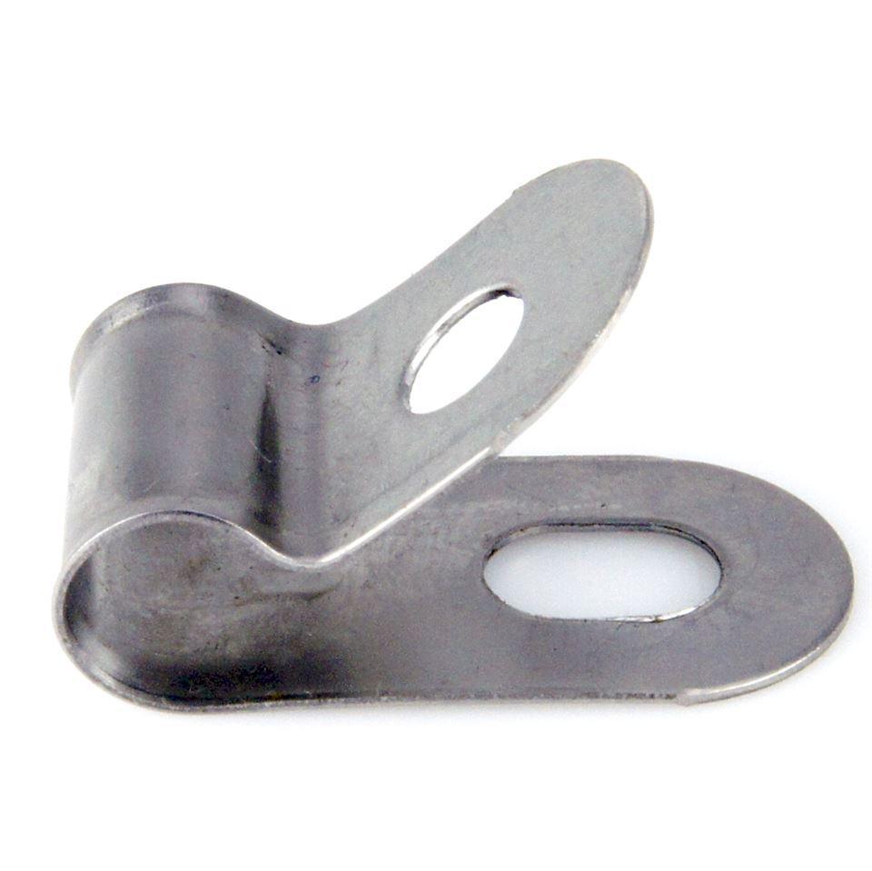 Vintage Style Unlined Wide Stainless Steel P-Clips 8mm Pack of 5 - Car Builder Solutions