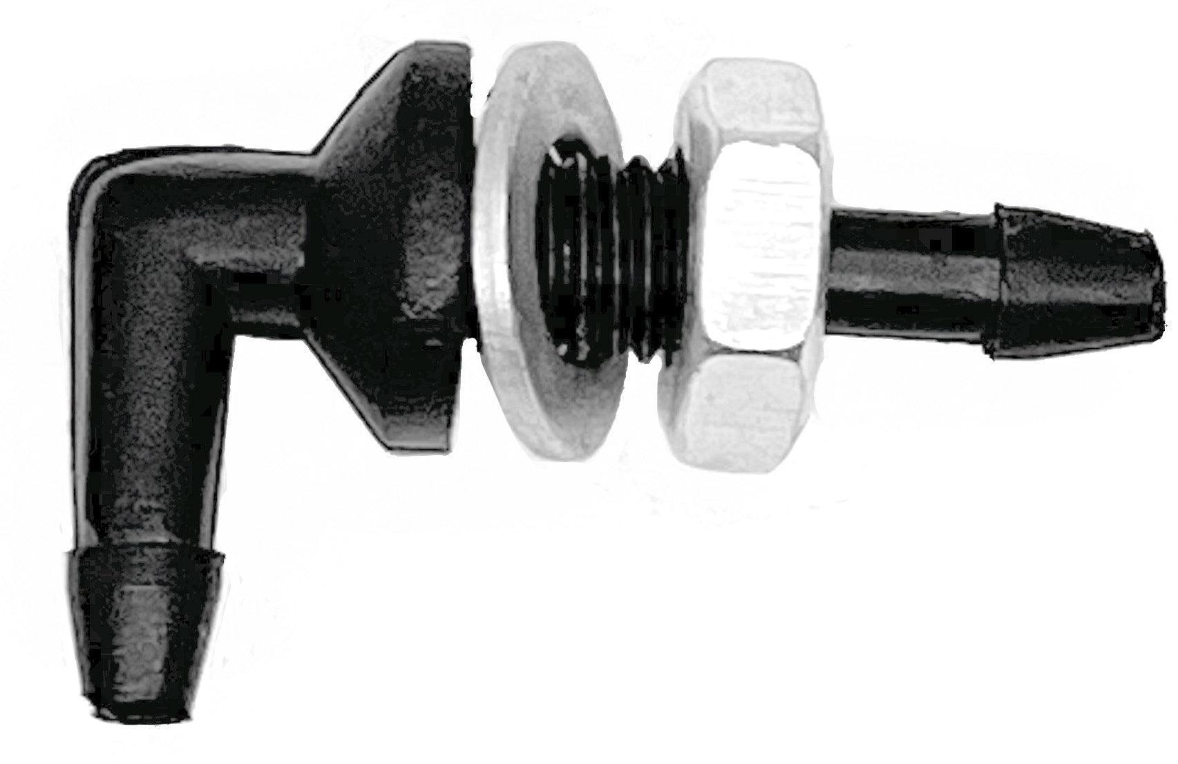 Windscreen Washer Tube 90 Degree Bulkhead Joiner Black - Car Builder Solutions