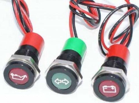 LED Black Bezel Warning Light RED - Car Builder Solutions