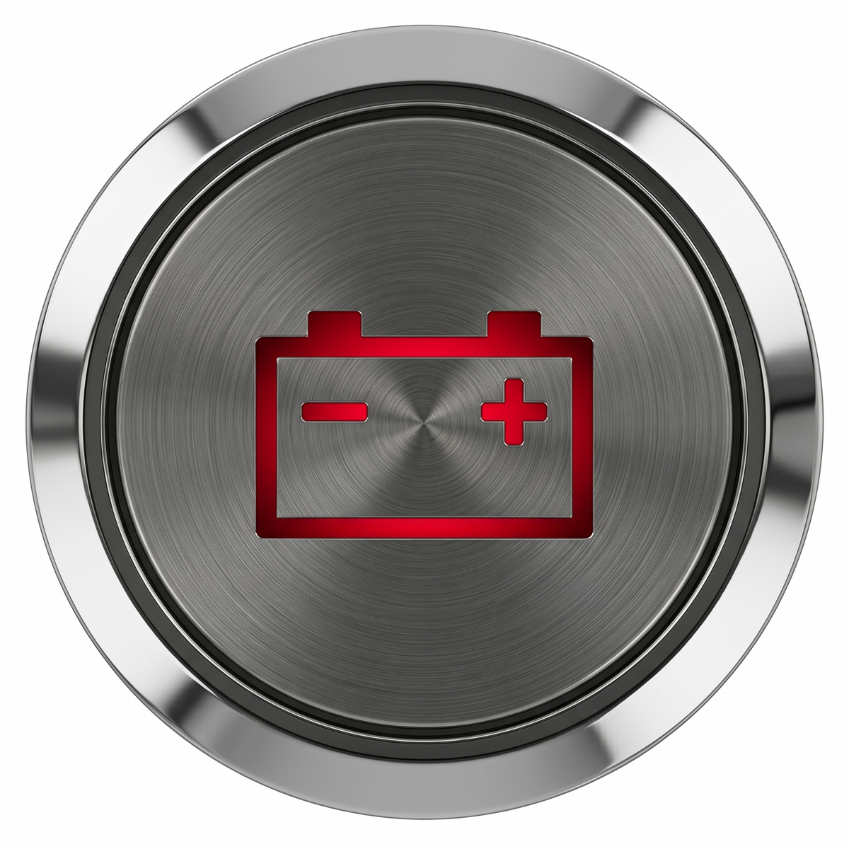 Flush Bezel Chrome LED Warning Light Battery Ignition - Car Builder Solutions