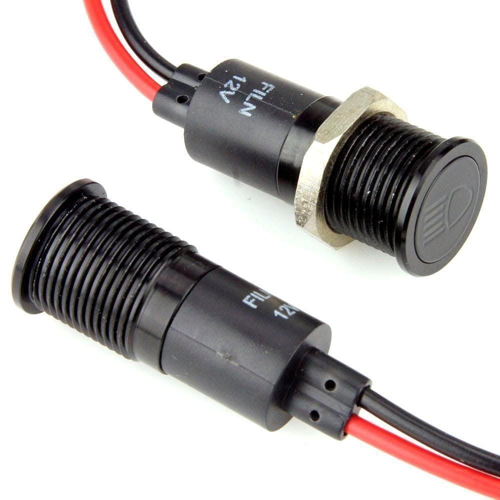 Flush Bezel Black LED Warning Light FUEL - Car Builder Solutions