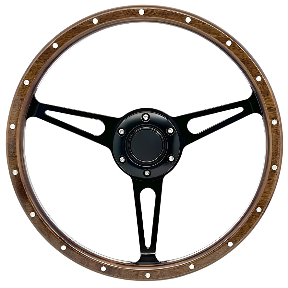 Wood Rim Steering Wheel 70mm PCD. 3 Diameters - Car Builder Solutions