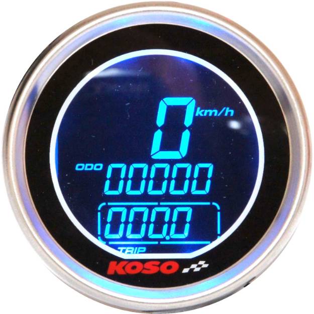 Picture of Digital Speedometer / Fuel Gauge Black Face Stainless Bezel 61mm