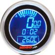 Picture of Digital Tachometer / Temp Gauge / Clock Black Face Stainless Bezel 61mm