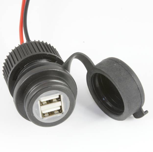 Picture of USB Charger Socket with Cover Black