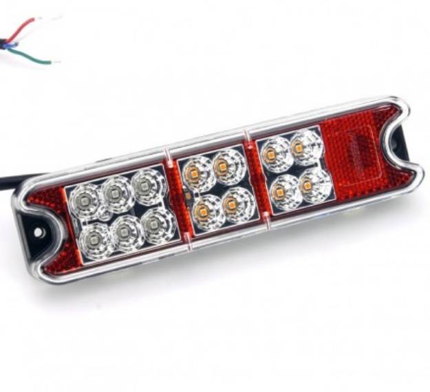 Picture of LED Rectangular All-In-One Rear Lamp With Built-In Reflector 190mm