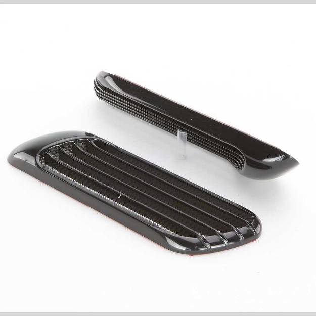 Picture of Self Adhesive Moulded ABS Bonnet Vents Gloss Black 250mm Identical Pair