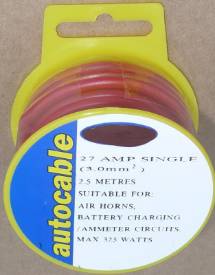 Picture of 27 Amp Single Red 2.2 Metre Reel