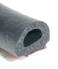 Picture of 8mm x 6mm  Self Adhesive Neoprene Rubber 'D' Section Per Metre