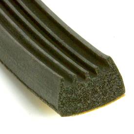 Picture of 15 x 8mm Self Adhesive Ribbed Neoprene Sponge Strip Per Metre