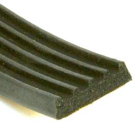 Picture of 15 x 4mm Self Adhesive Ribbed Neoprene Sponge Strip Per Metre