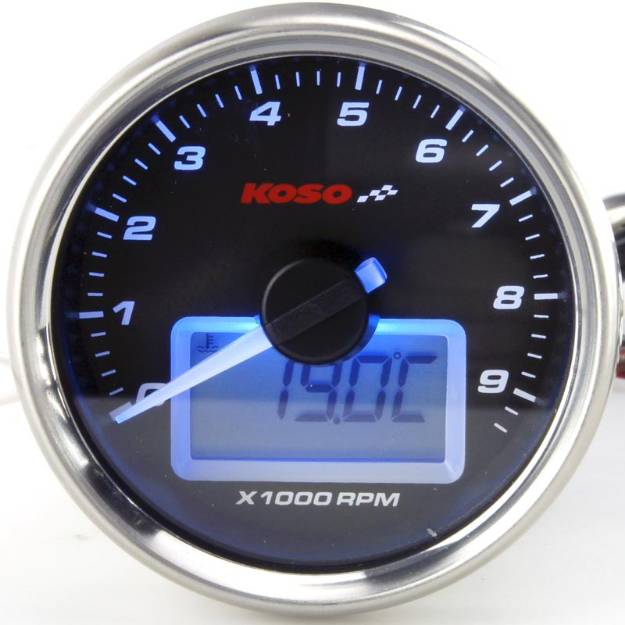 Picture of 61mm Black Electronic Analogue Tachometer 