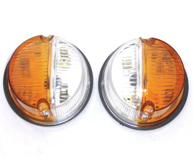 Picture of Twin Lamps Amber/Clear 80mm Pair