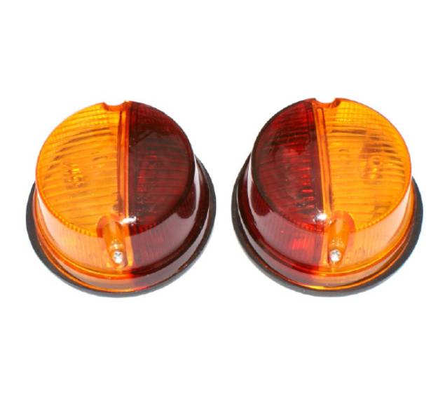 Picture of Twin Lamps (Tail/Indicator) Amber/Red 80mm Pair