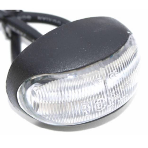 Picture of Oval LED Domed Light 'E'11 Marked Clear Side Light 56mm