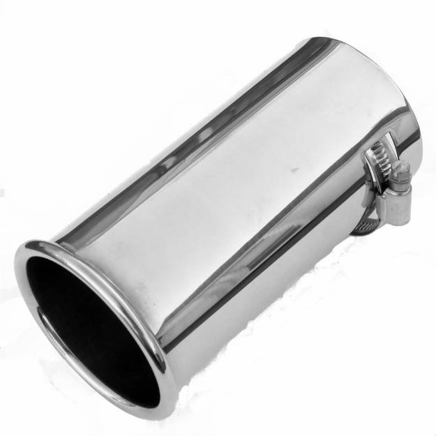 Picture of Polished Stainless Outwardly Rolled Beaded Tailpipe 69mm