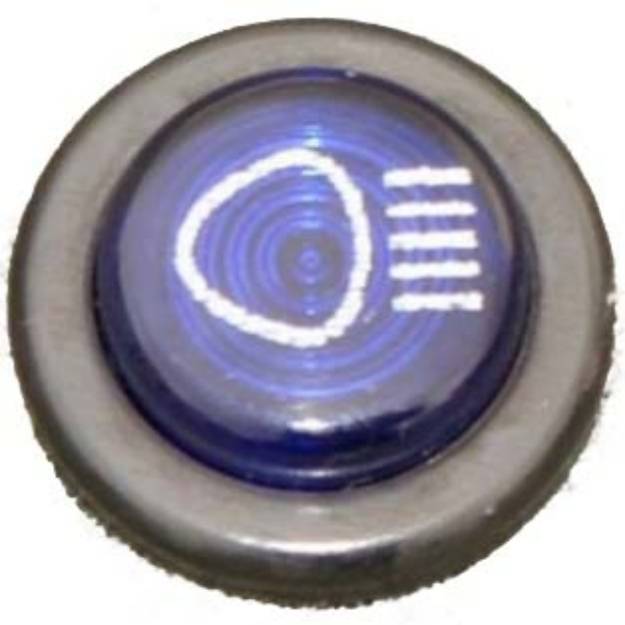 Picture of Small Black Bezel Warning Light Blue Main Beam