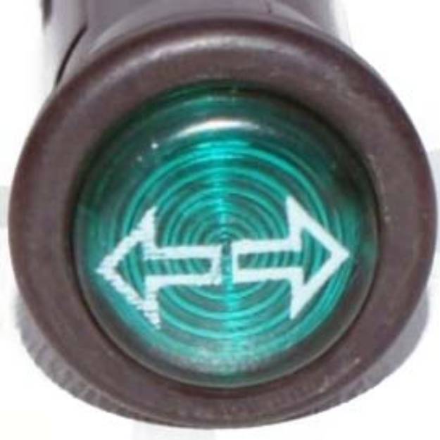 Picture of Small Black Bezel Warning Light Double Arrow Indicator Green