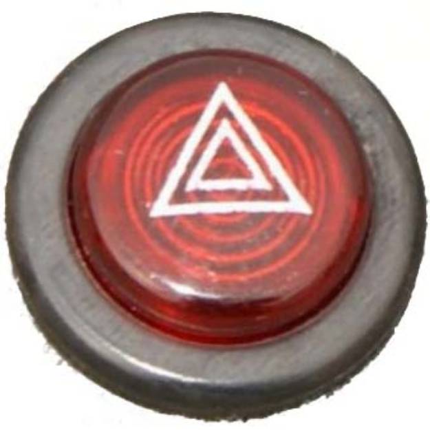 Picture of Small Black Bezel Warning Light Hazard Red