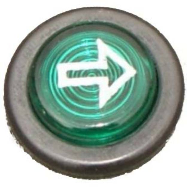 Picture of Small Black Bezel Warning Light Indicator Green