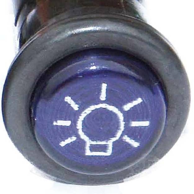 Picture of Small Black Bezel Warning Light Lamp Blue