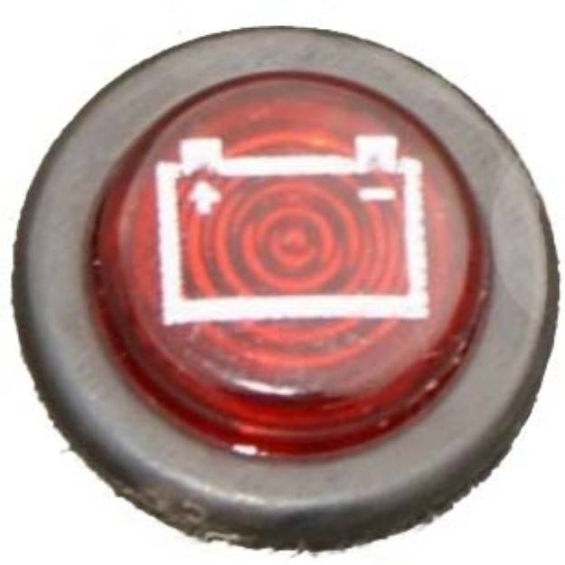 Picture of Small Black Bezel Warning Light Red Battery Ignition