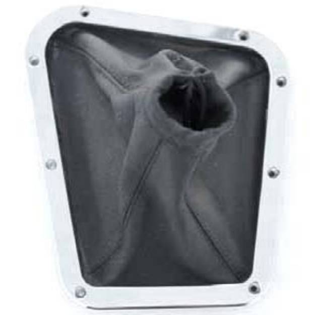 Picture of Leather Gear Gaiter With Offset Chrome Surround 170mm