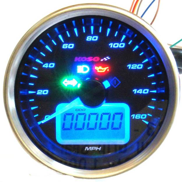Picture of 69mm Black Face Electronic Analogue Speedo - PLUS