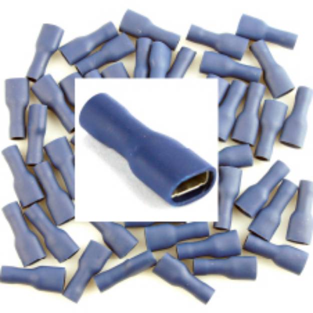 Picture of Pre Insulated Blue Female Spade. Pack of 50