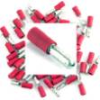 Picture of Pre Insulated Red Male Bullet. Pack of 50