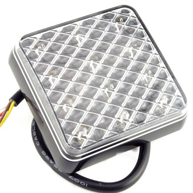 Picture of Square LED Stop Tail And Indicator Clear lens 80mm