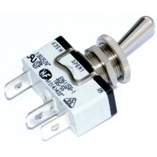 Picture of Knurled Ring Toggle Switch Off-On Spring Return Single Pole
