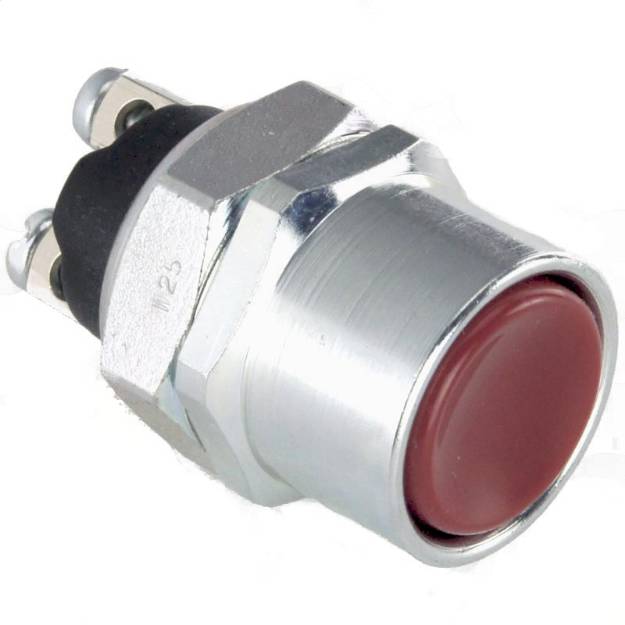 Picture of Shrouded Heavy Duty Red/Chrome Push Button Switch