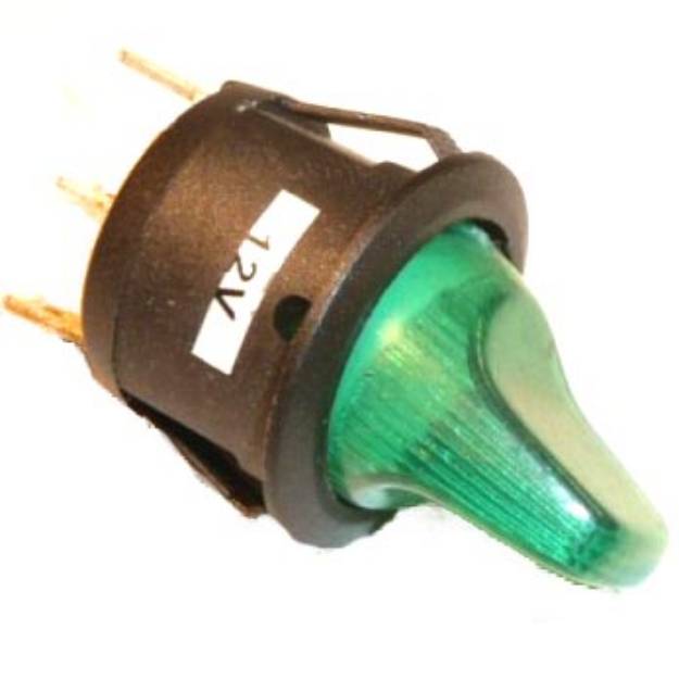 Picture of Round Toggle Switch Illuminated Green