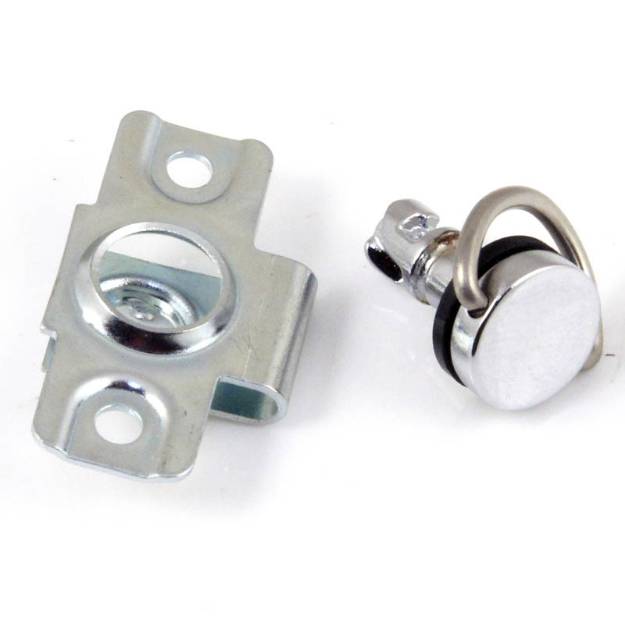 Picture of Chrome Quarter Turn Fastener with Rivets For 10mm Top Panels