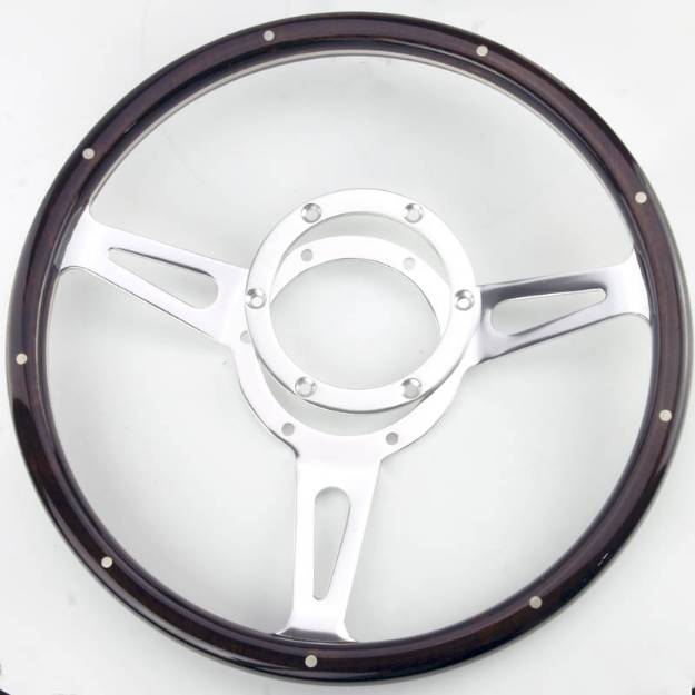 Picture of 15" Dark Wood Rim Steering Wheel