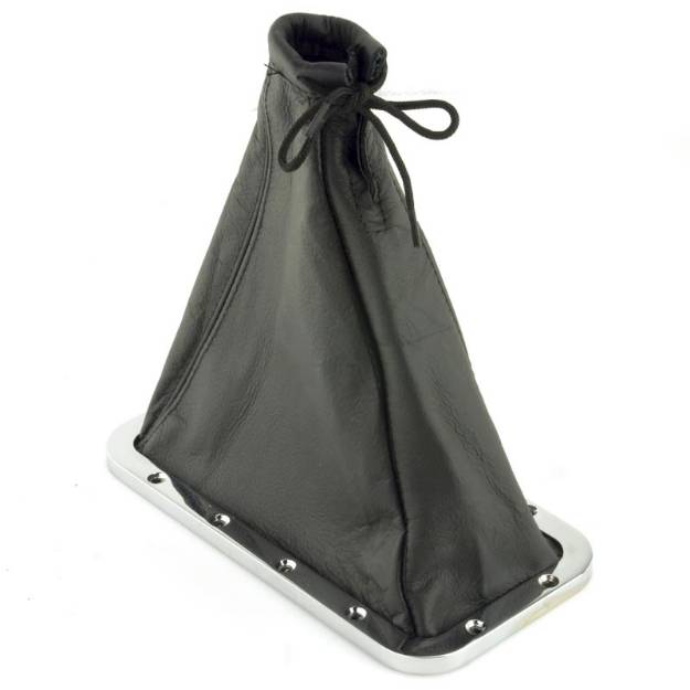 Picture of Leather Gear Gaiter With Chrome Surround 205 x 105mm