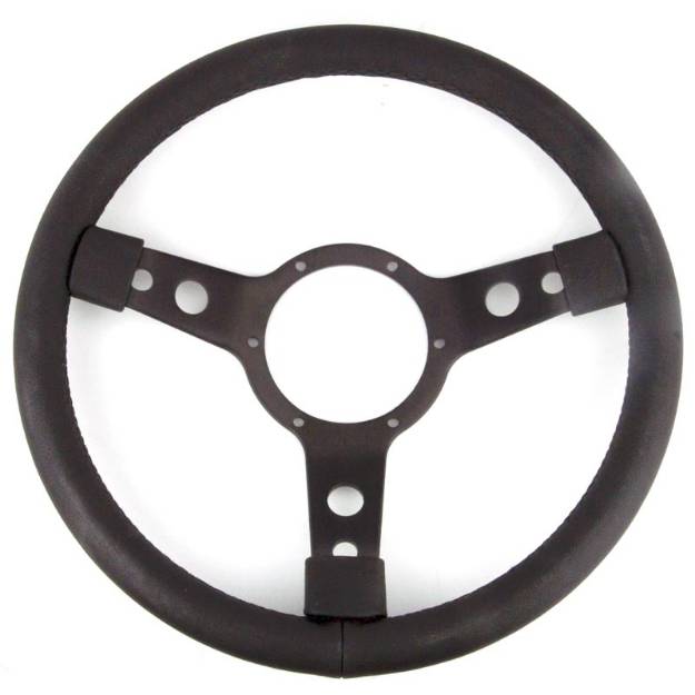 Picture of 14'" Italian Styled Black Leather Steering Wheel