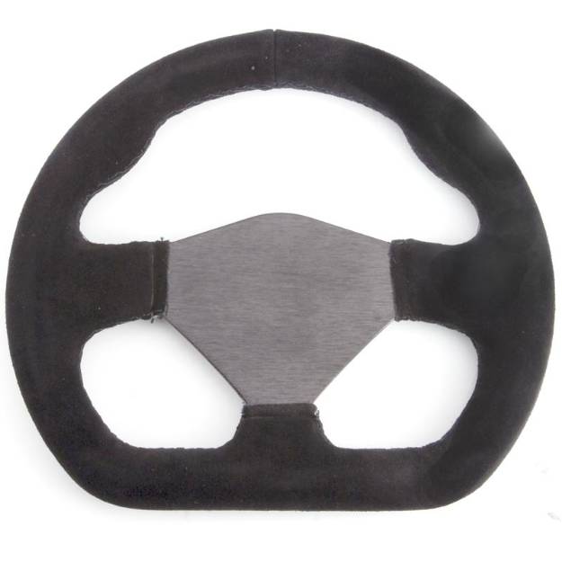 Picture of Undrilled 250mm Flat Bottomed Alcantara Steering Wheel Black Spokes