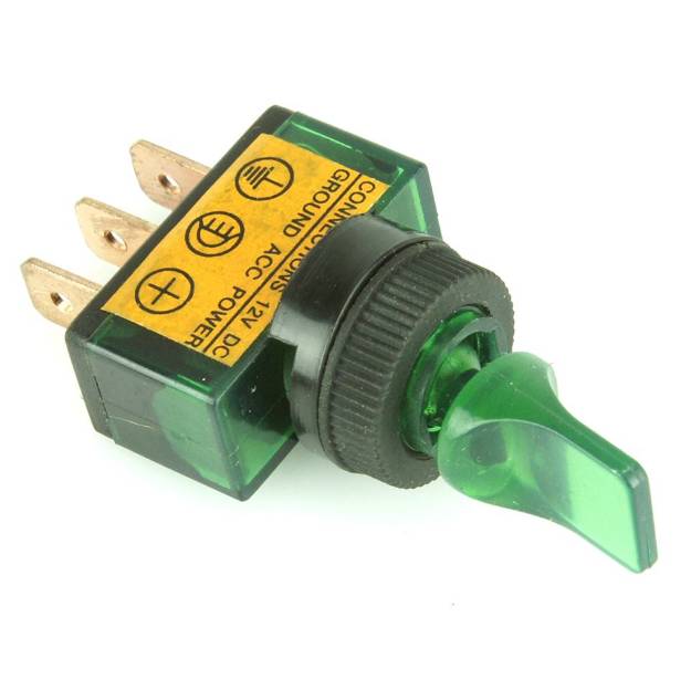 Picture of Illuminated Green Paddle Toggle Switch On/Off