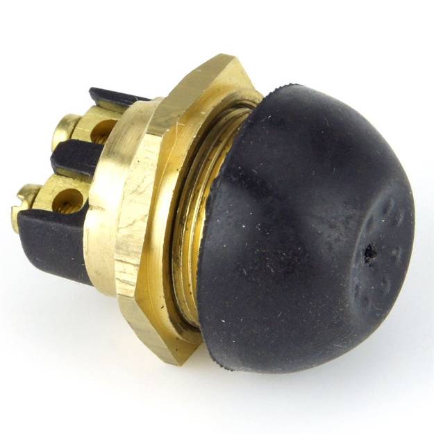 Picture of Brass Push Button Switch With Rubber Shroud