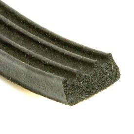 Picture of 10 x 4mm Self Adhesive Ribbed Neoprene Sponge Strip Per Metre