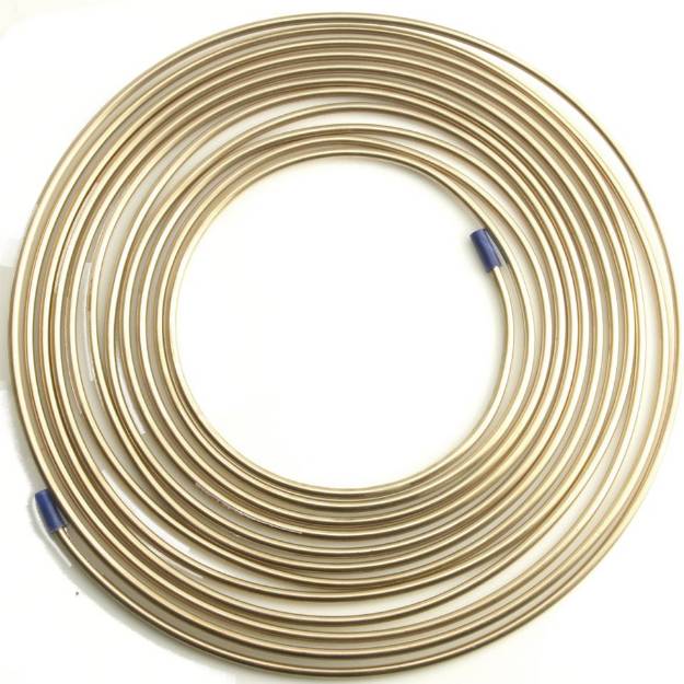 Brake Pipe 3/16 25ft Copper Brake Pipe Cable Set 10m Roll with 20 Male Female Nuts 