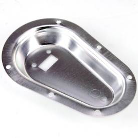 Picture of Natural Aluminium Recess Mounting Plates Pair for Sliding Retained Pin Bonnet Pin Kit