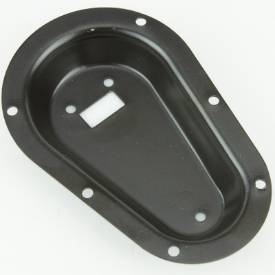 Picture of Satin Black Aluminium Recess Mounting Plates Pair for Sliding Retained Pin Bonnet Pin Kit