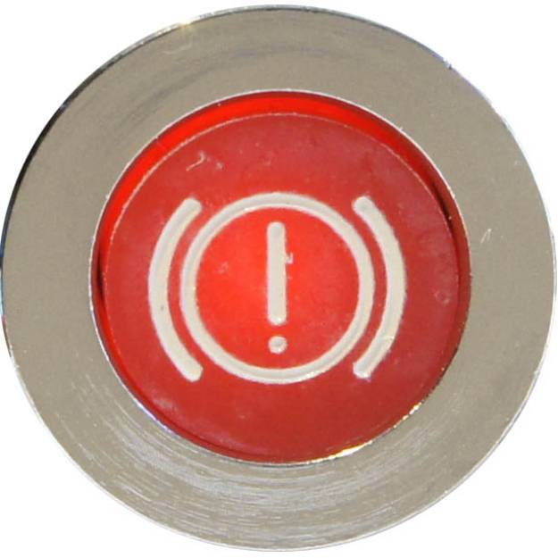 Picture of LED Chrome Bezel Warning Light BRAKE Red