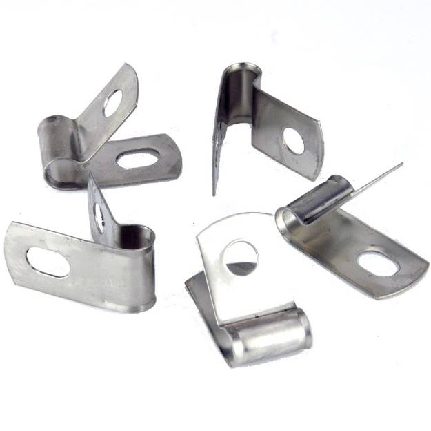 Picture of Vintage Style Unlined Wide Stainless Steel P-Clips 6mm Pack of 5