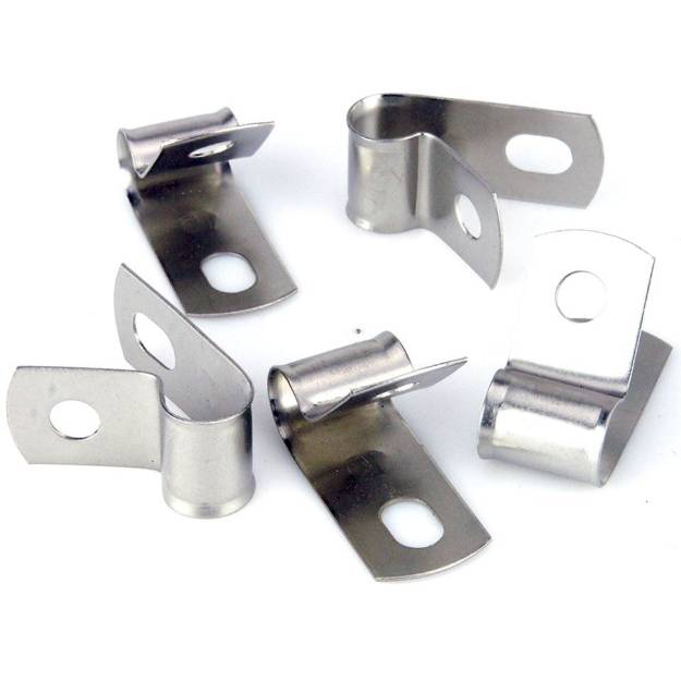 Picture of Vintage Style Unlined Wide Stainless Steel P-Clips 10mm Pack of 5