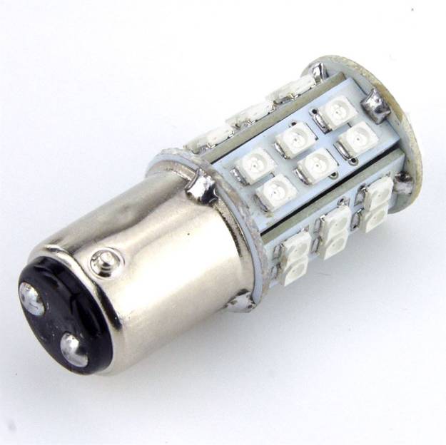 Picture of LED Double Contact BA15D Red 33 SMD Replacement Stop Tail Bulb