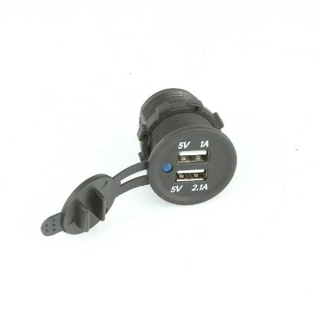 High Power 5 Volt Twin USB Charger Socket Black